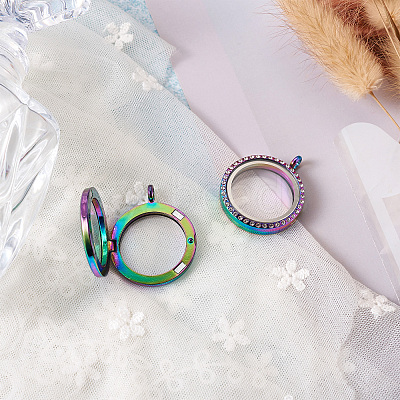 2Pcs 2 Style Alloy Magnetic Locket Pendants PALLOY-TA0002-33M-1
