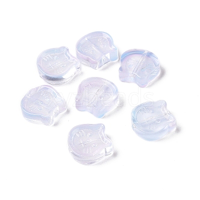 Transparent Spray Painted Glass Beads GLAA-I050-13J-1