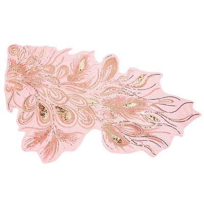 Peacock Tail Pattern Polyester Lace Computerized Embroidery Ornament Accessories DIY-WH0308-234C-1