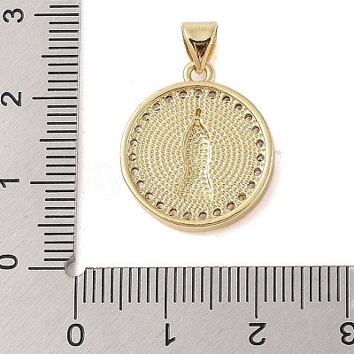 Brass Micro Pave Clear Cubic Zirconia Pendants KK-I712-40G-1