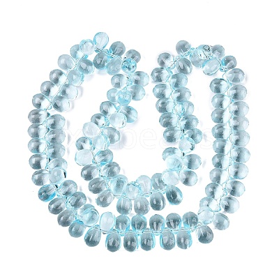 Baking Paint Transparent Glass Beads Strands GL-N005-02A-D07-1