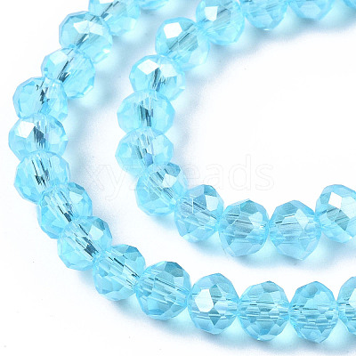 Electroplate Glass Beads Strands X-EGLA-A034-T4mm-B14-1