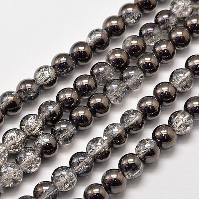 Electroplate Synthetic Crackle Quartz Bead Strands EGLA-J067-8mm-HP01-1