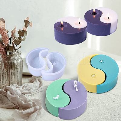 Taichi Yin-yang Scented Candle Food Grade Silicone Molds PW-WG43645-01-1