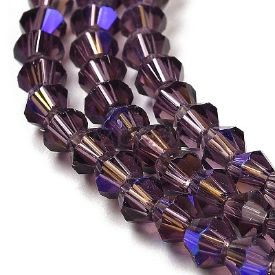 Transparent Electroplate Glass Beads Strands GLAA-F029-2mm-D04-1