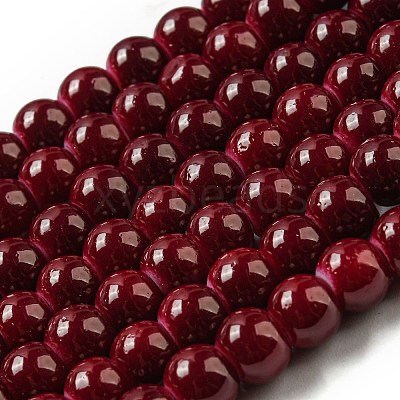 Painted Glass Bead Strands DGLA-S071-6mm-B30-1