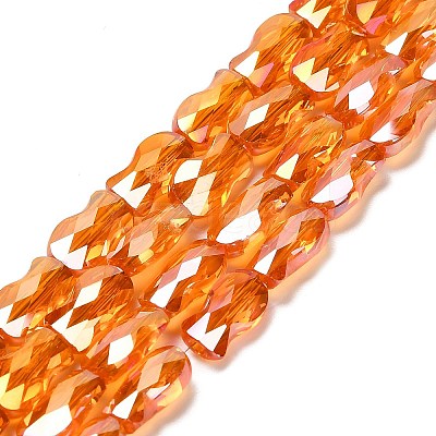 Electroplate Glass Beads Strands EGLA-P066-01A-AB10-1