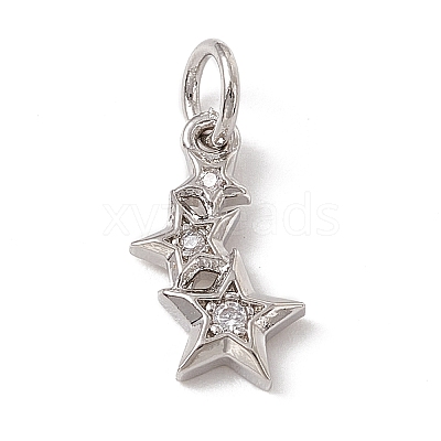 Brass Micro Pave Cubic Zirconia Charms ZIRC-F132-18P-1