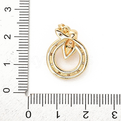 Brass Micro Pave Cubic Zirconia Pendants KK-C108-01B-G-1