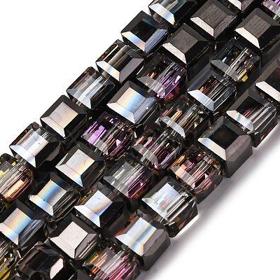 Electroplate Glass Beads Strands EGLA-H108-01A-HP04-1