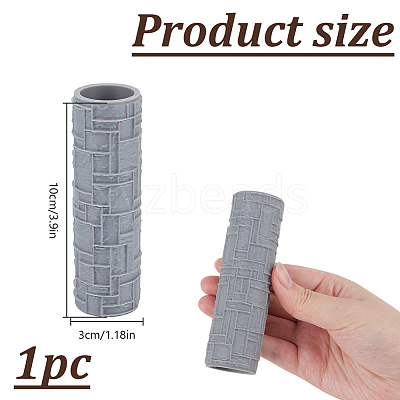 Plastic Handle Clay Texture Roller DIY-WH0699-88D-1
