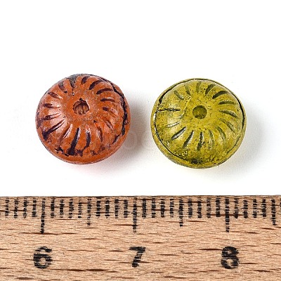 Picasso Baking Paint & Golden Metal Enlaced Glass Beads DGLA-T004-52M-1
