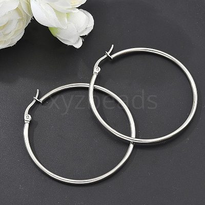 Tarnish Resistant 304 Stainless Steel Big Hoop Earrings X-EJEW-F105-06P-1