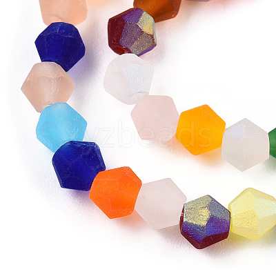 Imitate Austrian Crystal Bicone Frosted Glass Beads Strands EGLA-A039-T4mm-MB29-1