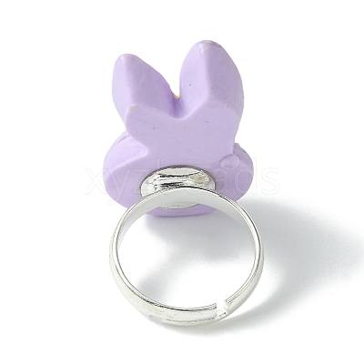 Bunny Resin Finger Ring RJEW-JR00638-01-1