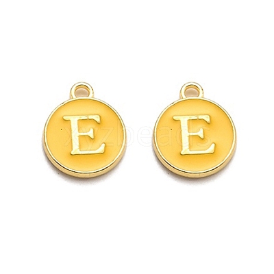 Golden Plated Alloy Enamel Charms ENAM-Q437-13E-1