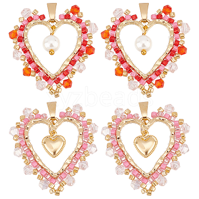 8Pcs 2 Styles Alloy Pendants PALLOY-GO00027-1