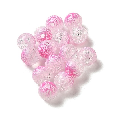Duotone Spray Painted Crackle Acrylic Beads X-OACR-G029-02-1