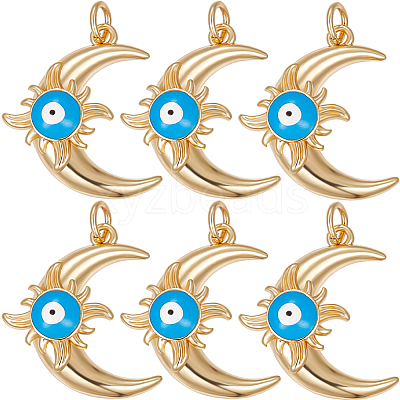 8Pcs Eco-Friendly Brass Enamel Pendants KK-BBC0008-76-1
