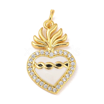 Rack Plating Brass Micro Pave Cubic Zirconia Pendants KK-A200-07G-02-1
