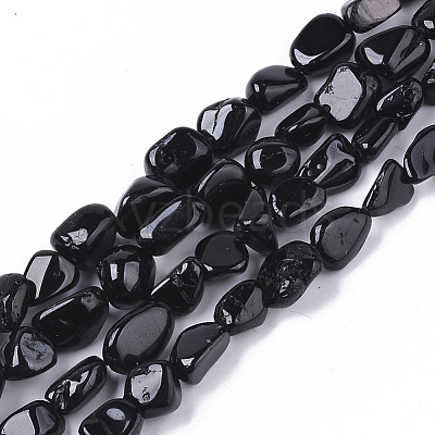 Natural Black Tourmaline  Beads Strands X-G-S363-027-1