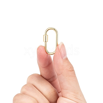 Brass Screw Carabiner Lock Charms LS-KK-T047-07G-1
