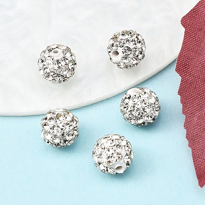 Grade A Round Crystal Pave Disco Ball Beads X-RB-H258-8MM-001-1