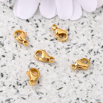 304 Stainless Steel Lobster Claw Clasps Hand Polished X-STAS-AB10-G-1