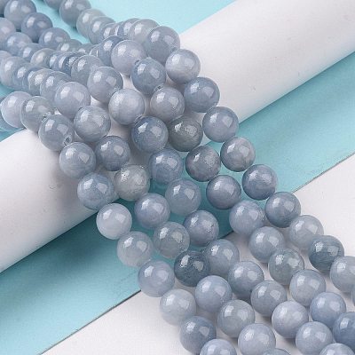 Natural Yellow Jade Beads Strands G-G598-8mm-YXS-18-1