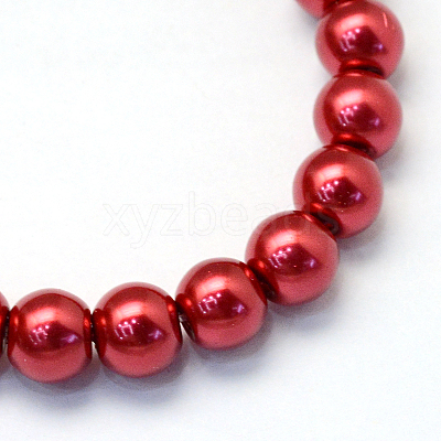 Baking Paint Pearlized Glass Pearl Round Bead Strands HY-Q003-10mm-51-1