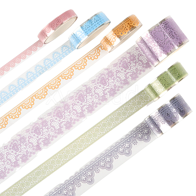 1Bag Lace Patterns PET Floral Decorative Tape Set AJEW-SP0002-74A-1