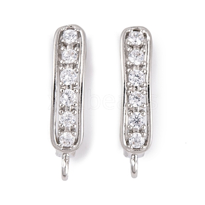 Rack Plating Brass Cubic Zirconia Hoop Earring Findings X-KK-S374-04P-04-1