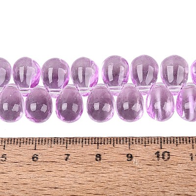 Baking Paint Transparent Glass Beads Strands GL-N005-02A-D04-1