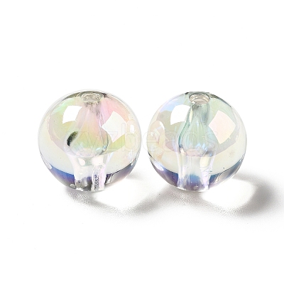 UV Plating Rainbow Iridescent Acrylic Beads TACR-D010-01G-1