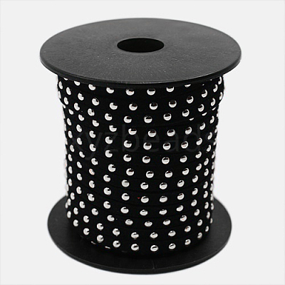 Silver Aluminum Studded Faux Suede Cord LW-D004-01-S-1