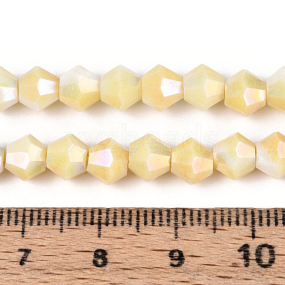 Anti-Tarnish Electroplate Bicone Glass Beads Strands EGLA-T021-6mm-16-05-1