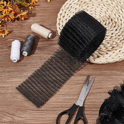 5 Yards Polyester Pleated Mesh Ribbon OCOR-BC0006-81B-1