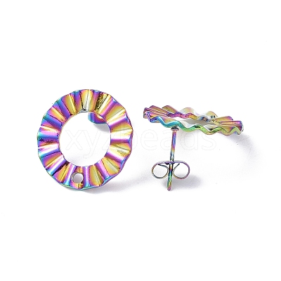 Ion Plating(IP) 304 Stainless Steel Stud Earring Finding EJEW-I285-21MC-1