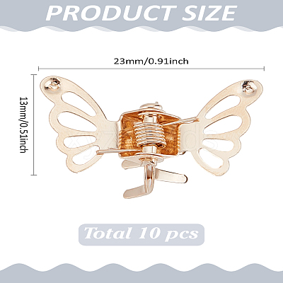 10Pcs Zinc Alloy Claw Hair Clips OHAR-LP0002-05G-1
