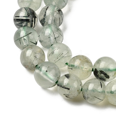 Natural Prehnite Beads Strands G-G457-6mm-03-1