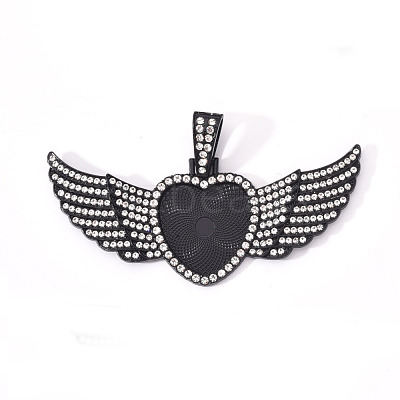 Alloy Pendant Cabochon Settings X-PALLOY-S107-002EB-RS-1