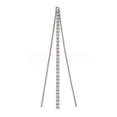 Brass Micro Pave Clear Cubic Zirconia Big Pendants KK-G510-08P-1