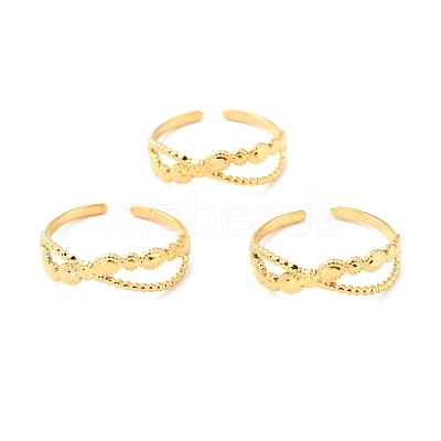 Ion Plating(IP) 304 Stainless Steel Finger Rings RJEW-L102-43G-1