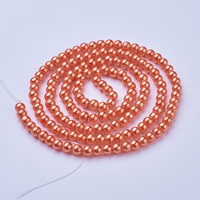 Glass Pearl Beads Strands HY6mm85-1