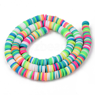 Handmade Polymer Clay Beads Strands CLAY-R089-6mm-105-1