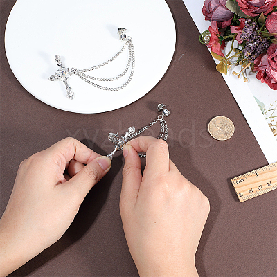 Cross Alloy Rhinestone Lapel Pin Backs JEWB-WH0051-057P-1