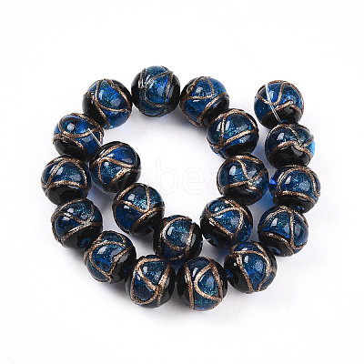 Handmade Gold Sand Lampwork Beads LAMP-N026-01D-1