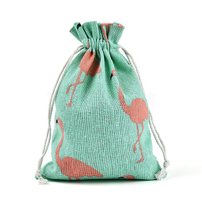 Polycotton(Polyester Cotton) Packing Pouches Drawstring Bags ABAG-T007-02E-1