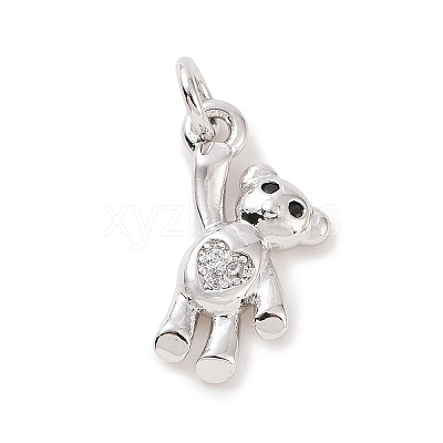 Brass Micro Pave Cubic Zirconia Charms KK-C012-15P-1