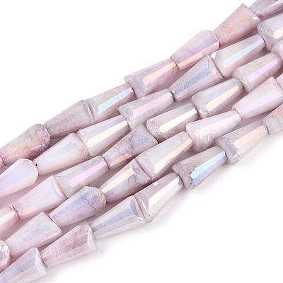 Anti-Tarnish Electroplate Glass Beads Strands GLAA-T025-27F-1